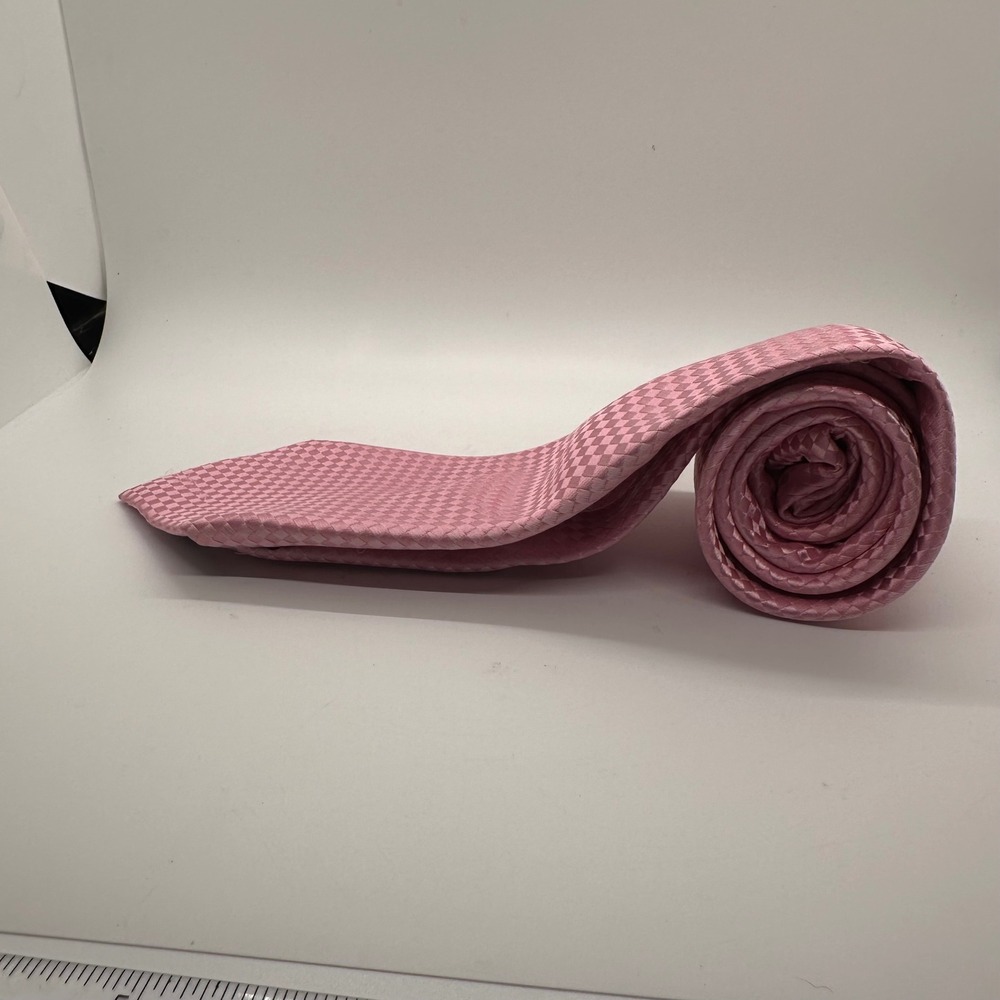 Dockers Men Tie Pink‎ Woven Checkered Stain Resistant Business Casual Office - Picture 5 of 7